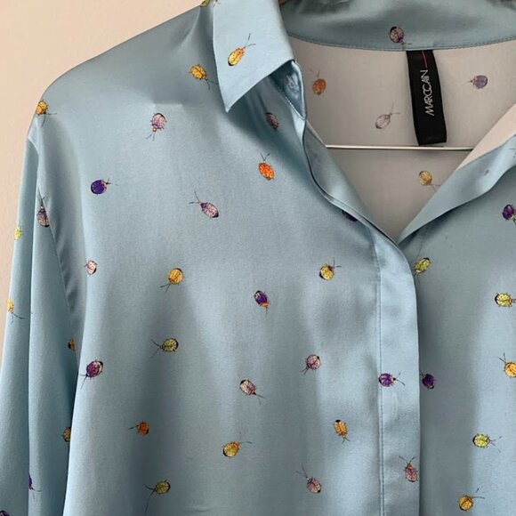 Marc Cain Tops - Elegant Marc Cain Luxury Silk Blouse-Ladybug Whimsy